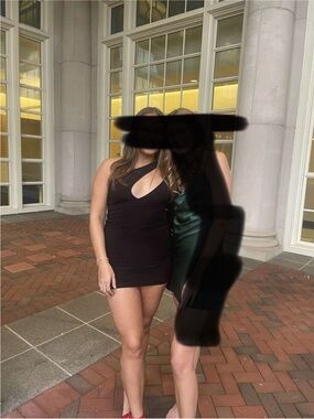 Windsor Black One-Shoulder Cutout Mini Dress